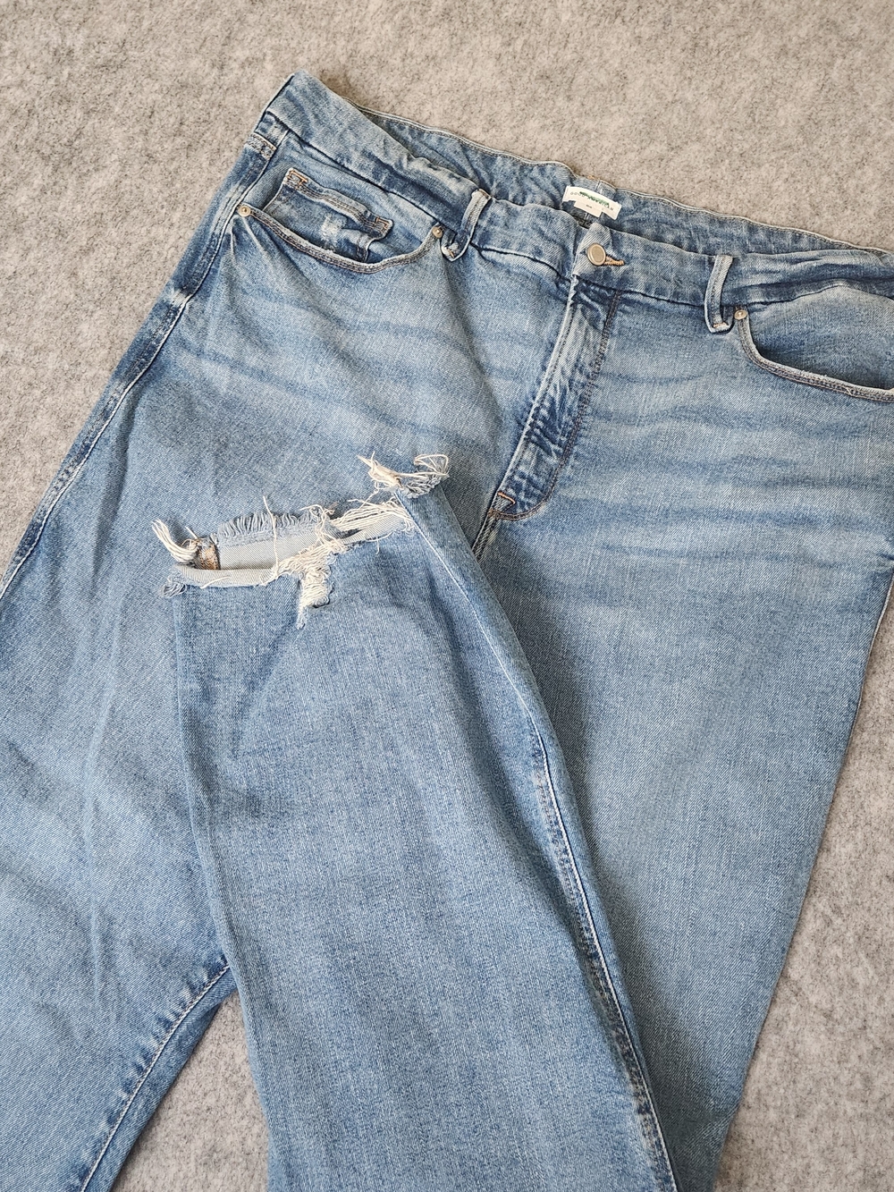 Good American Good Curve Bootcut Jeans Women's 24 Plus Denim Blue Raw Hem Y2K